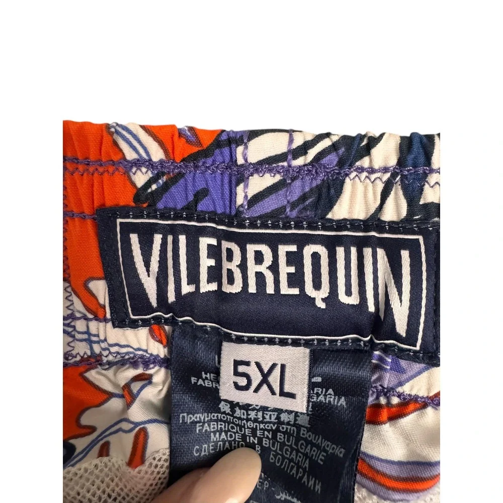 Vilebrequin Moorea Swim Trunks Mens 5XL Orange Purple Tropical‎ Bird 8